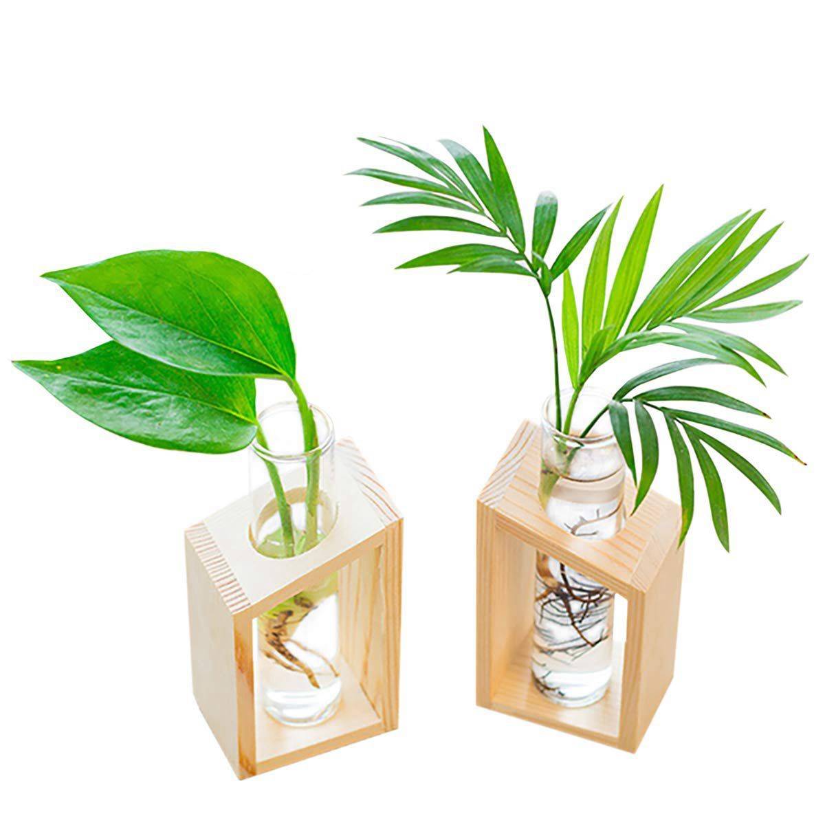 Hot Sale Crystal Glass Test Tube Vase in Wooden Stand Flower Pots for Hydroponic Plants Home Garden Decoration Hot Sale Crystal Glass Test Tube Vase in Wooden Stand Flower Pots for Hydroponic Plants Home Garden Decoration
