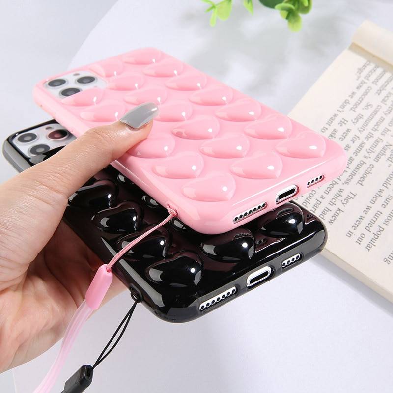 Ottwn 3D Love Heart Case For iPhone 11 Pro Max XR XS Max 7 8 6 6S Plus Candy Color With Lanyard Strap Silicone Soft Back Cover Ottwn 3D Love Heart Case For iPhone 11 Pro Max XR XS Max 7 8 6 6S Plus Candy Color With Lanyard Strap Silicone Soft Back Cover Phone Cases Material : For iPhone 11|For iPhone 11 Pro|For iPhone 11Pro Max|For iPhone 6 or 6s|For 6Plus or 6s Plus|For iPhone 7|For iPhone 7 Plus|For iPhone 8|For iPhone 8 Plus|For iPhone X|For iPhone XS|For iPhone XS Max|For iPhone XR
