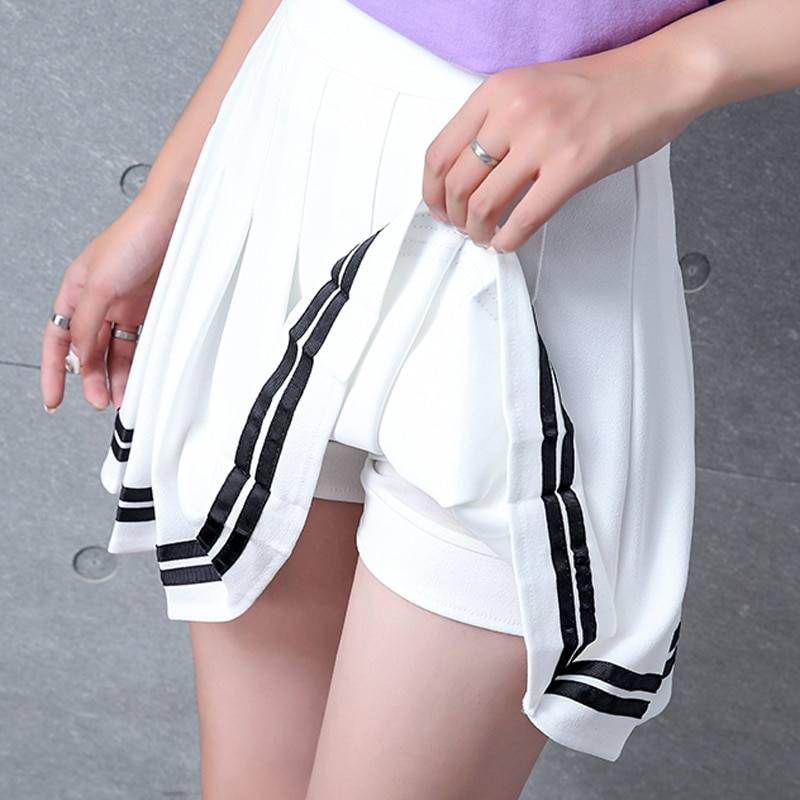 High Waist A-Line Skirt Women's Clothing Color : Black|Blue|Pink|White 