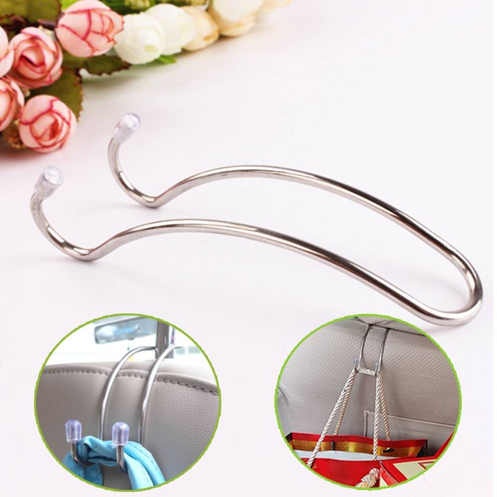 Multi-functional Metal Auto Car Seat Headrest Hanger Bag Hook Holder for Bag Purse Cloth Grocery Storage Auto Fastener Clip 