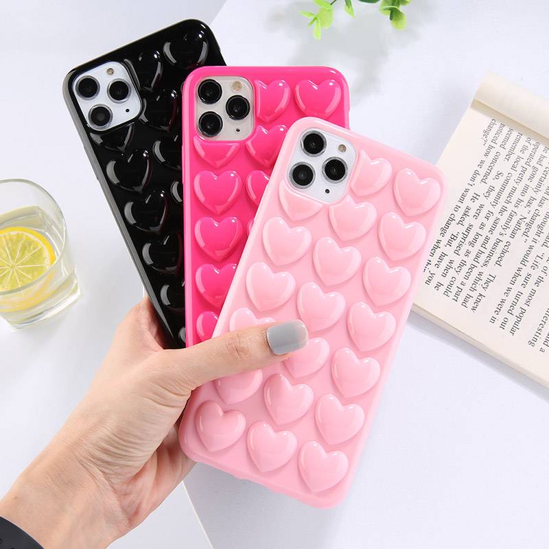 Ottwn 3D Love Heart Case For iPhone 11 Pro Max XR XS Max 7 8 6 6S Plus Candy Color With Lanyard Strap Silicone Soft Back Cover Phone Cases Material : For iPhone 11|For iPhone 11 Pro|For iPhone 11Pro Max|For iPhone 6 or 6s|For 6Plus or 6s Plus|For iPhone 7|For iPhone 7 Plus|For iPhone 8|For iPhone 8 Plus|For iPhone X|For iPhone XS|For iPhone XS Max|For iPhone XR 