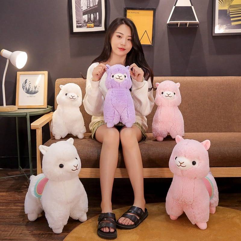 Hot New 1PC 35/50CM Cute Saddle Alpaca Plush Toys Soft Plush Alpacasso Alpaca Dolls Stuffed Animal Toy Children Birthday Gift Toys Height : 35cm|50cm 