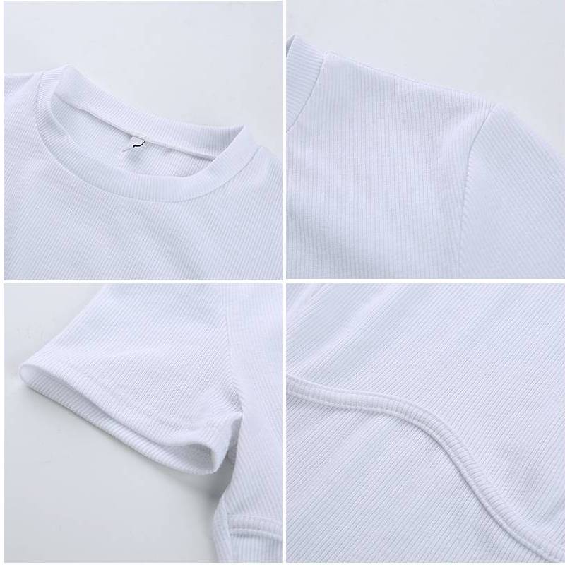 SUCHCUTE Female T-Shirt Crop Top White Shirt Strap Poleras Mujer De Moda 2019 Summer Polera Blanca Hot Casual Korean Style Women Color : white tee 