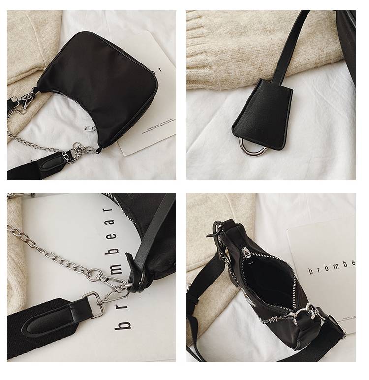 Women Crossbody Bag Causal Luxury Handbags Women Bags Designer With Mini Pocket Luxury Brand Female Shoulder Messenger Bag Color : Black shoulder bag|Khaki shoulder bag 