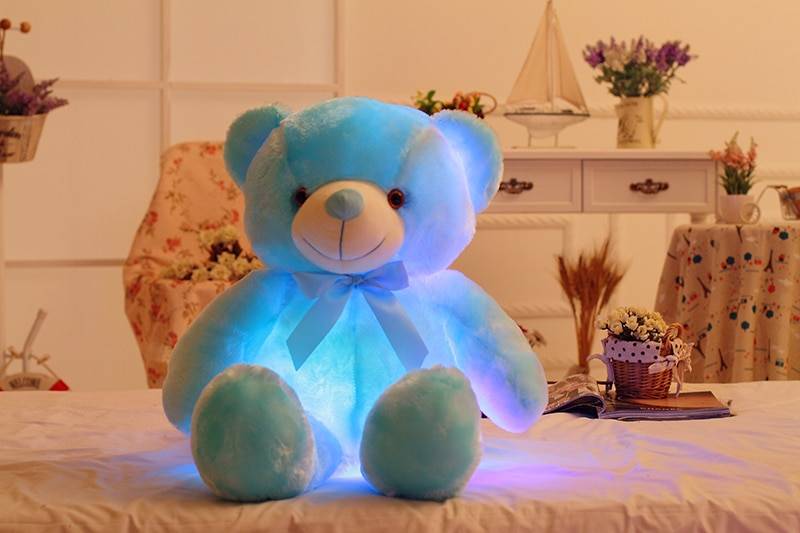 50cm Creative Light Up LED Teddy Bear Stuffed Animals Plush Toy Colorful Glowing Christmas Gift for Kids Pillow Toys Height : About 50cm 