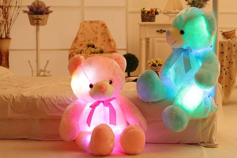 50cm Creative Light Up LED Teddy Bear Stuffed Animals Plush Toy Colorful Glowing Christmas Gift for Kids Pillow Toys Height : About 50cm 