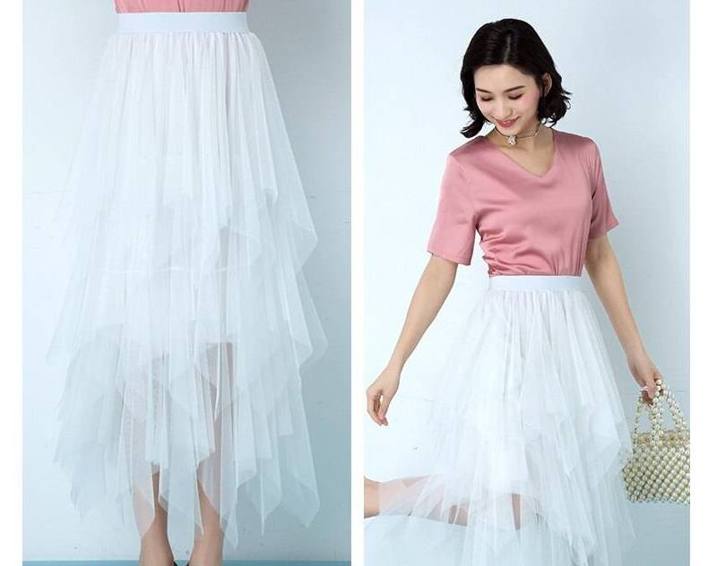 Pleat High-waist Skirt Women's Clothing Color : White|Black|Gray|Brown|Pink|Beige 