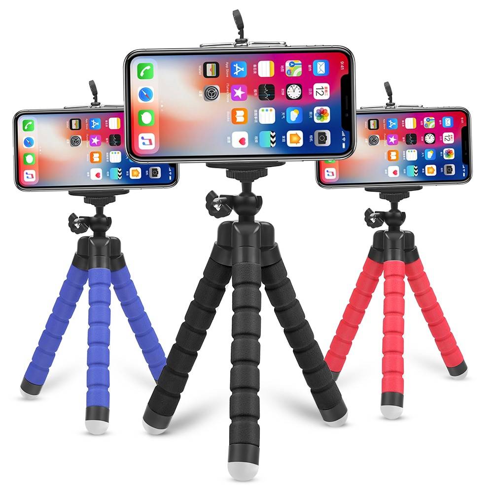 SHOOT Mini Flexible Sponge Octopus Tripod for iPhone Samsung Xiaomi Huawei Mobile Phone Smartphone Tripod for Gopro 8 7 5 Camera