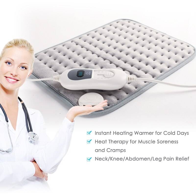 220-240V 100W 40*30cm Microplush Electric Heating Pad for Abdomen Waist Back Pain Relief Winter Warmer 3 Heat Controller EU Plug